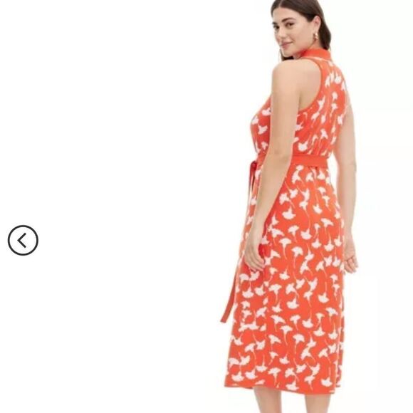 🆕Collared Sleeveless Ginkgo Sweaterknit Midi Wrap Dress - Picture 6 of 6